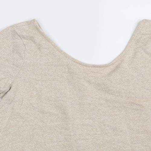 Akemi + Kin Womens Beige  Rayon Pullover Sweatshirt Size S