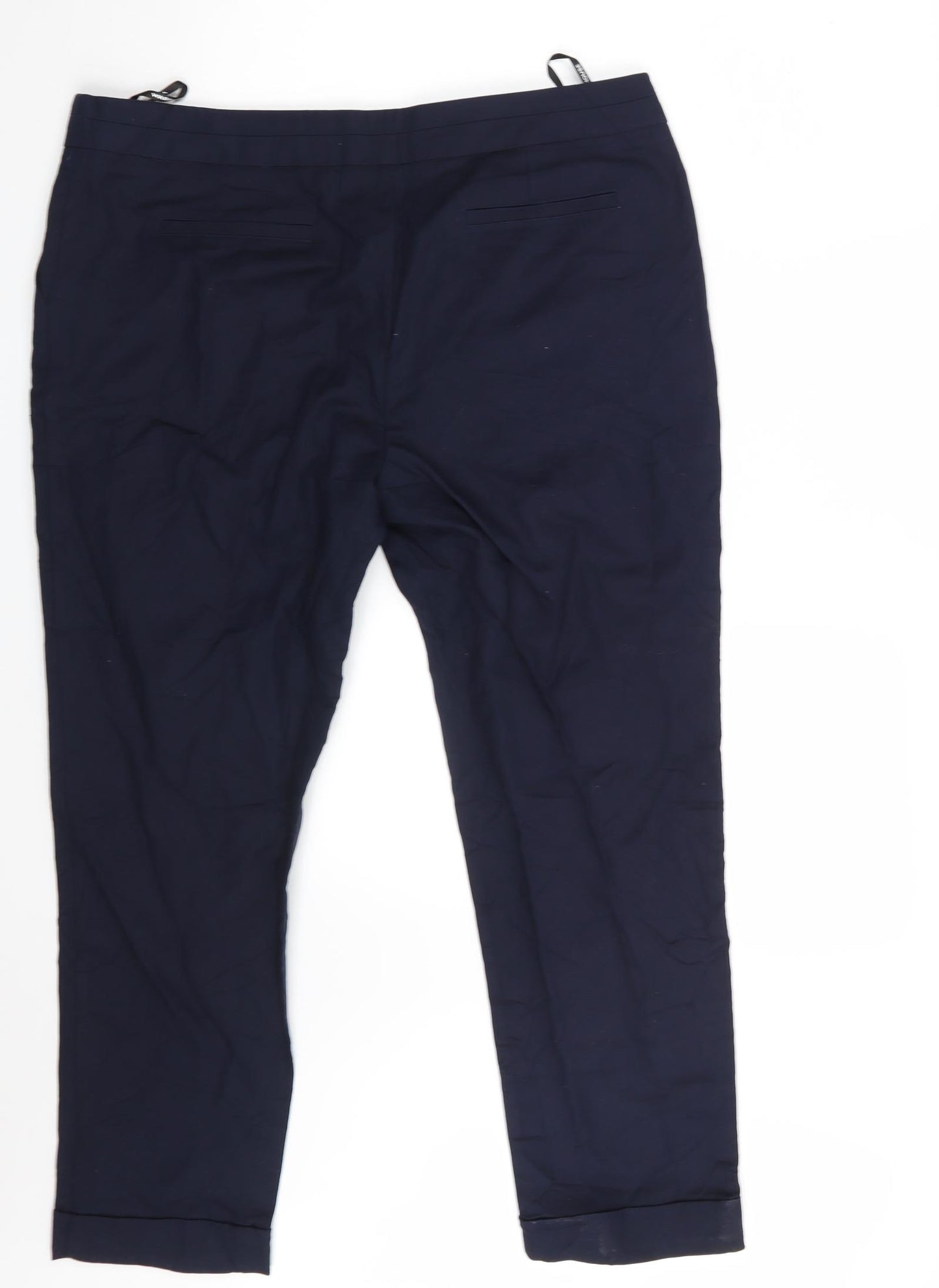 Warehouse Womens Blue   Cropped Trousers Size 18 L26 in