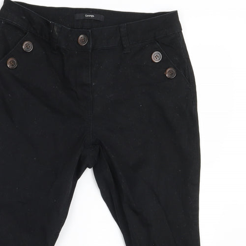 George Womens Black   Cropped Trousers Size 10 L20 in