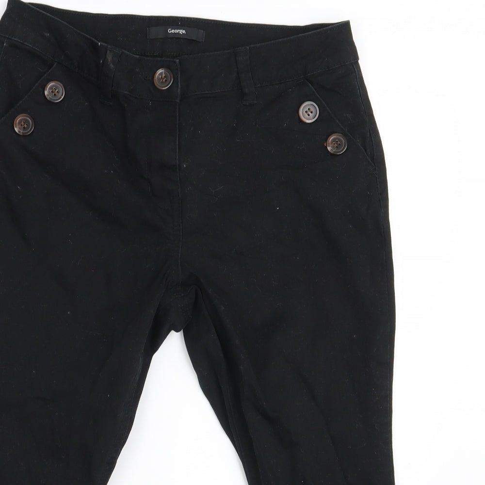 George Womens Black   Cropped Trousers Size 10 L20 in