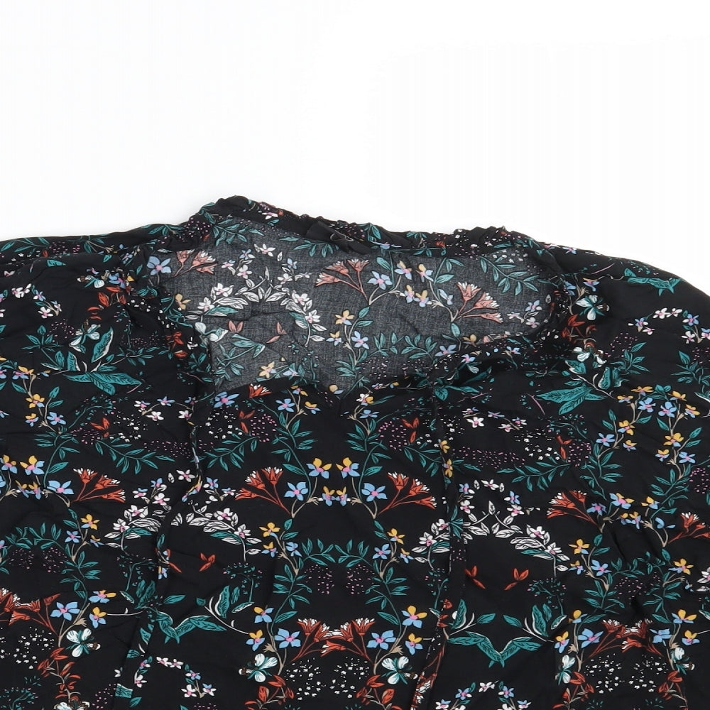 Bexleys Womens Black Floral  Basic Blouse One Size