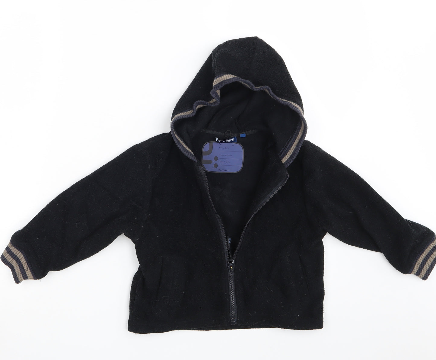 Okaidi Girls Black   Full Zip Hoodie Size 3 Years