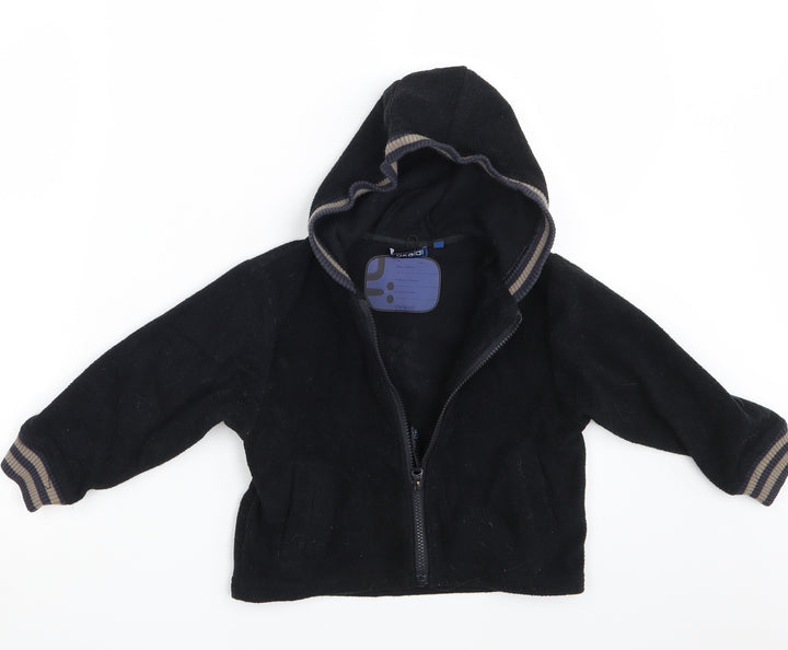 Okaidi Girls Black   Full Zip Hoodie Size 3 Years