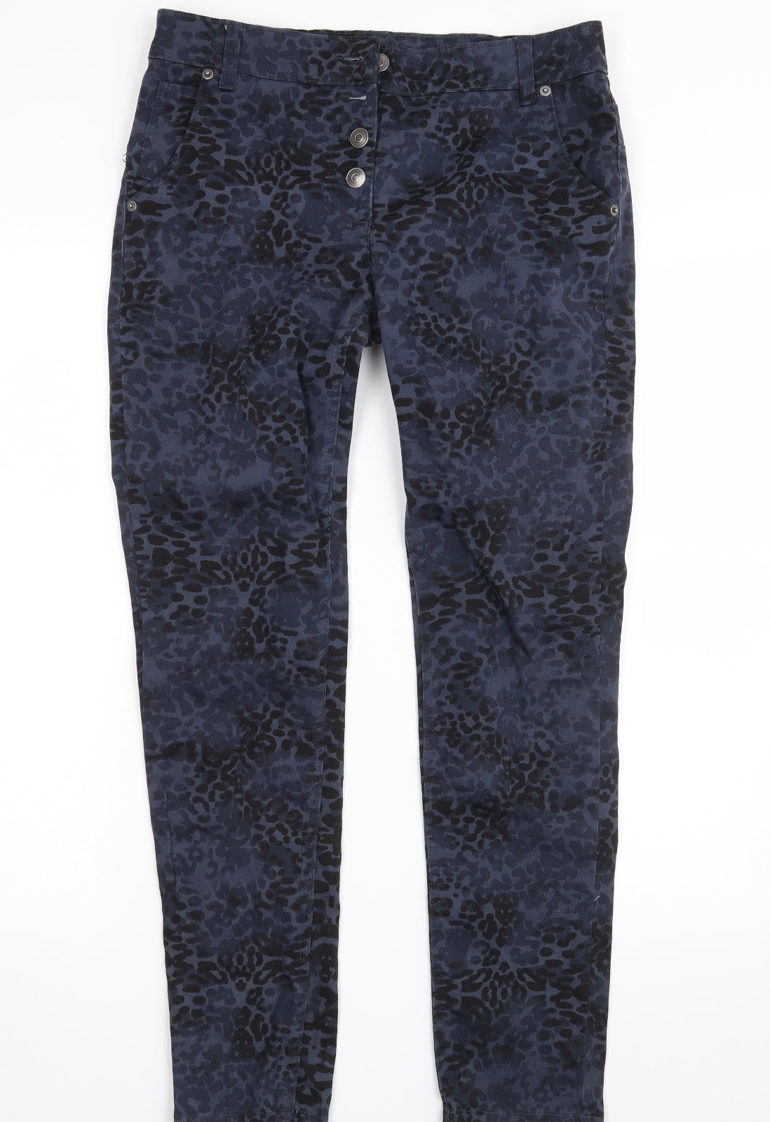 Ashley Brooke Womens Blue Animal Print Denim Skinny Jeans Size 10 L29 in