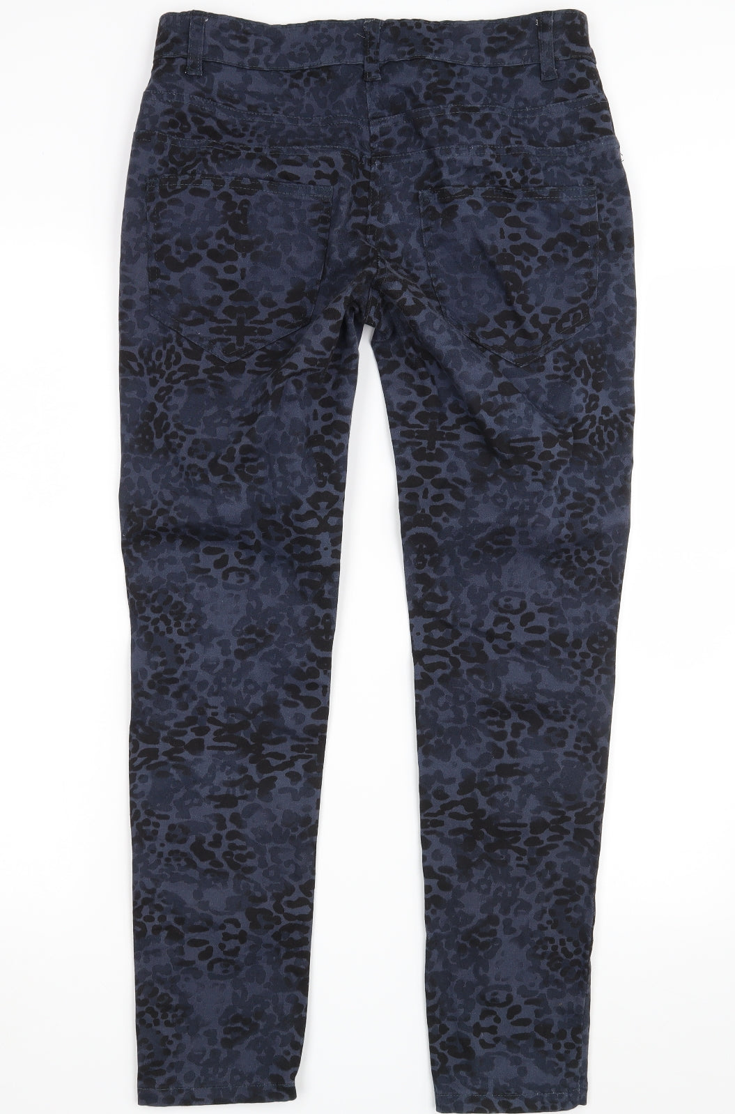 Ashley Brooke Womens Blue Animal Print Denim Skinny Jeans Size 10 L29 in
