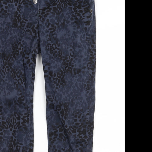 Ashley Brooke Womens Blue Animal Print Denim Skinny Jeans Size 10 L29 in
