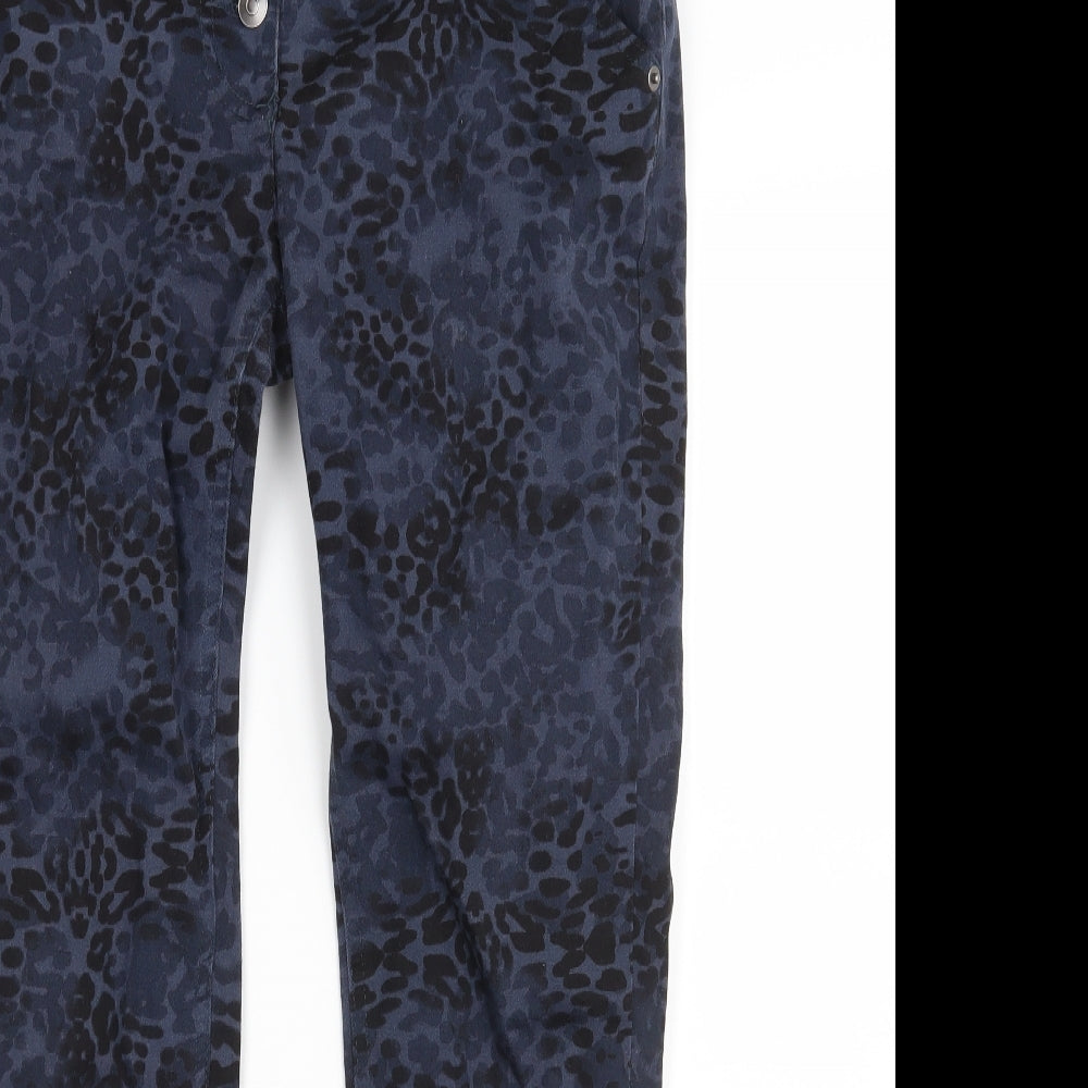 Ashley Brooke Womens Blue Animal Print Denim Skinny Jeans Size 10 L29 in