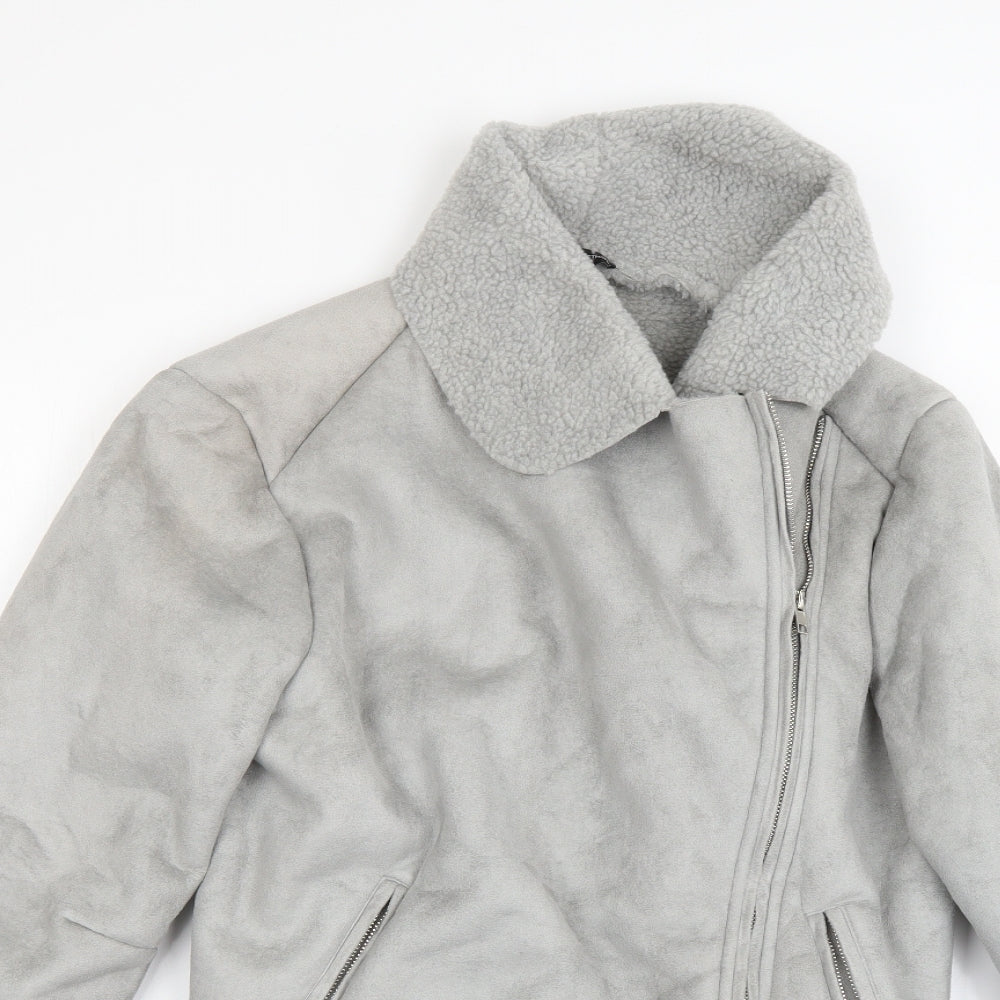 PRETTYLITTLETHING Womens Grey   Jacket Coat Size 14