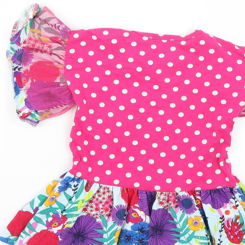 happy colege Girls Multicoloured Geometric  Fit & Flare  Size 2 Years