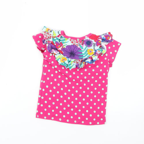 happy colege Girls Multicoloured Geometric  Basic T-Shirt Size 2 Years
