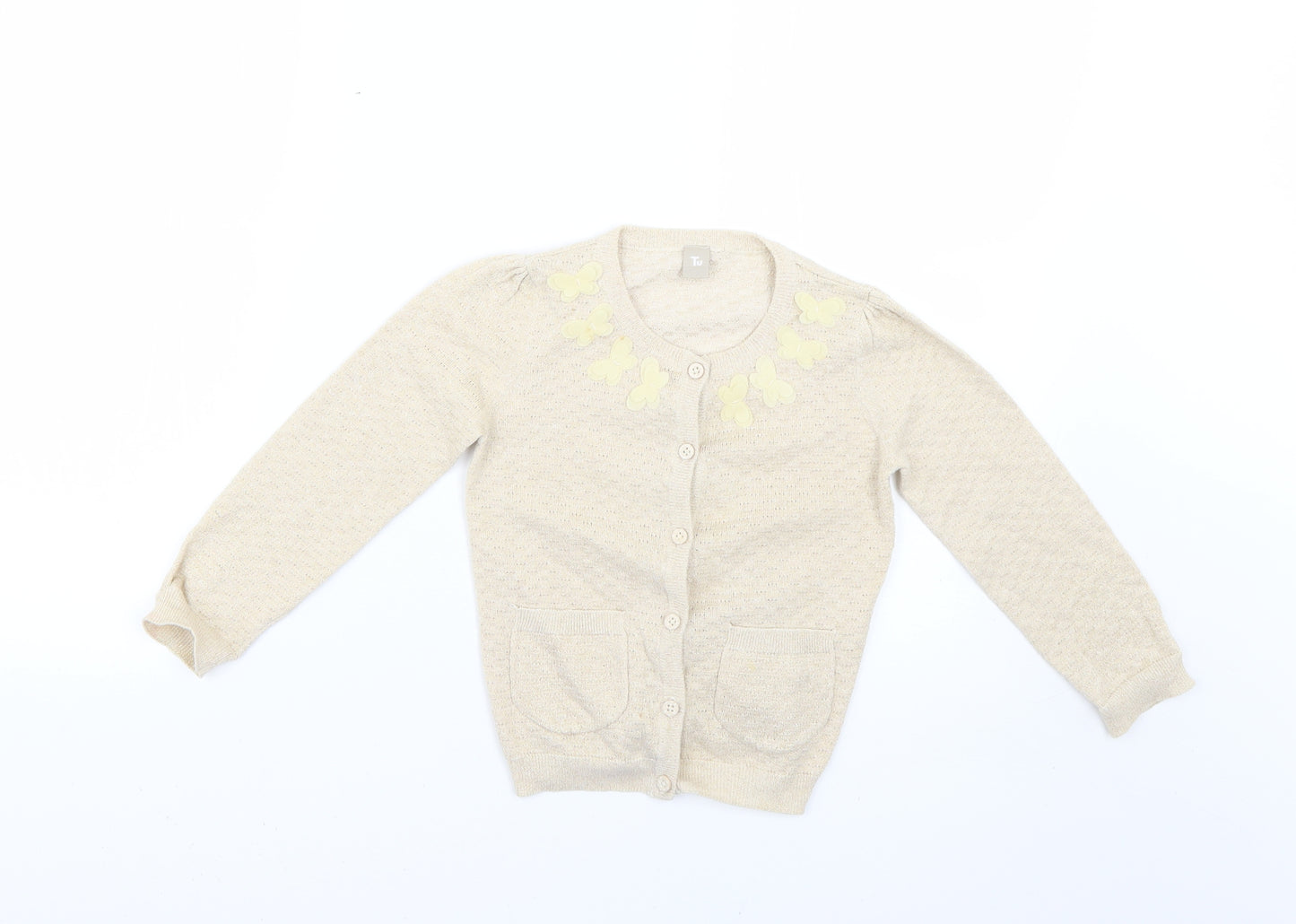 TU Girls Beige   Cardigan Jumper Size 3-4 Years