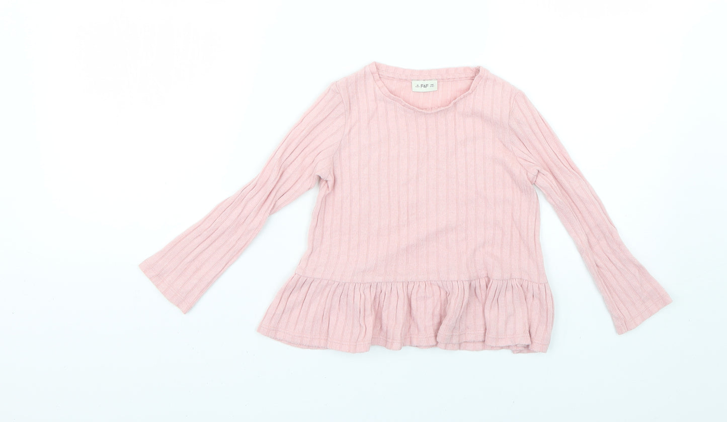 F&F Girls Pink   Basic T-Shirt Size 4-5 Years