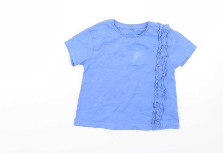 George Girls Blue   Basic T-Shirt Size 3-4 Years