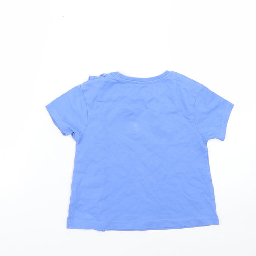 George Girls Blue   Basic T-Shirt Size 3-4 Years