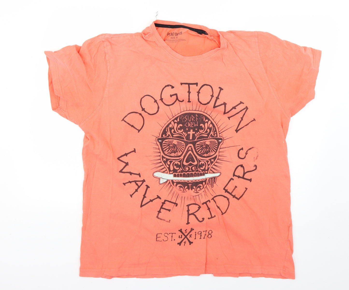 Peacocks Mens Orange    T-Shirt Size XL