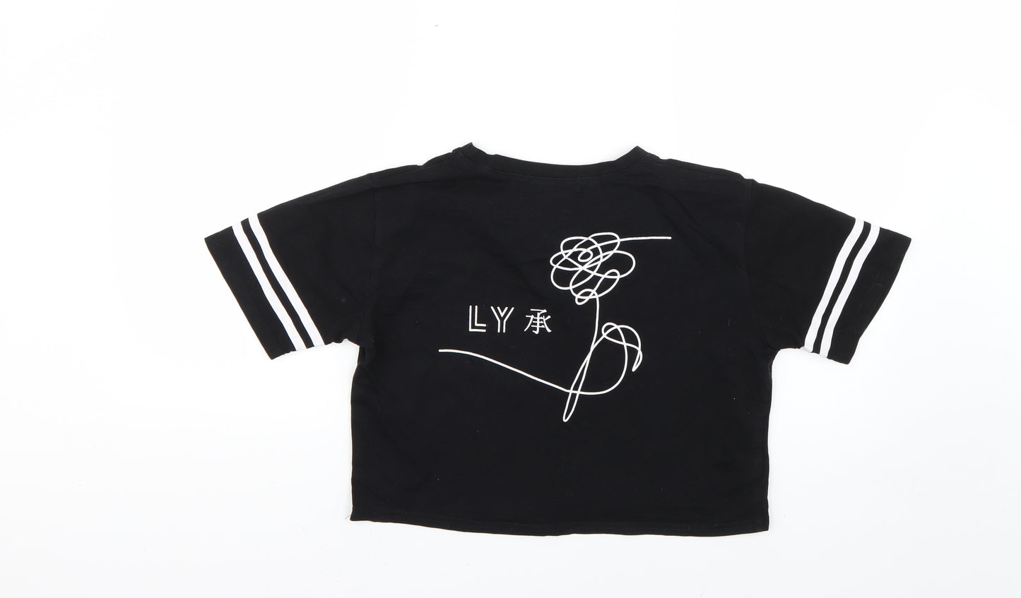 xuanshow Womens Black   Cropped T-Shirt Size S