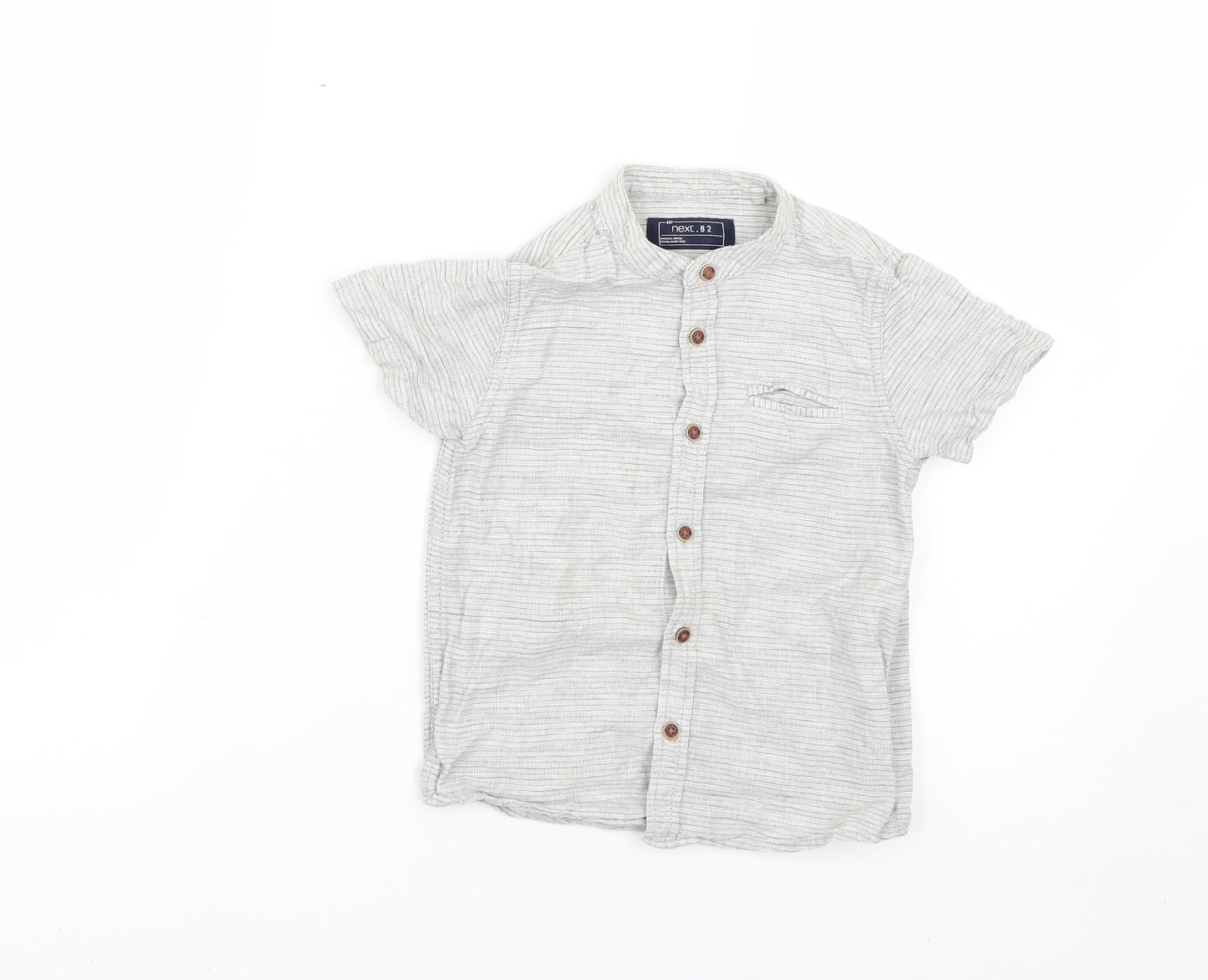 NEXT Boys Grey Striped  Basic Button-Up Size 2-3 Years
