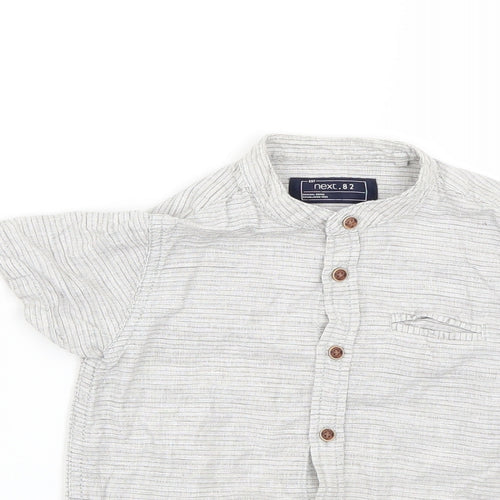 NEXT Boys Grey Striped  Basic Button-Up Size 2-3 Years