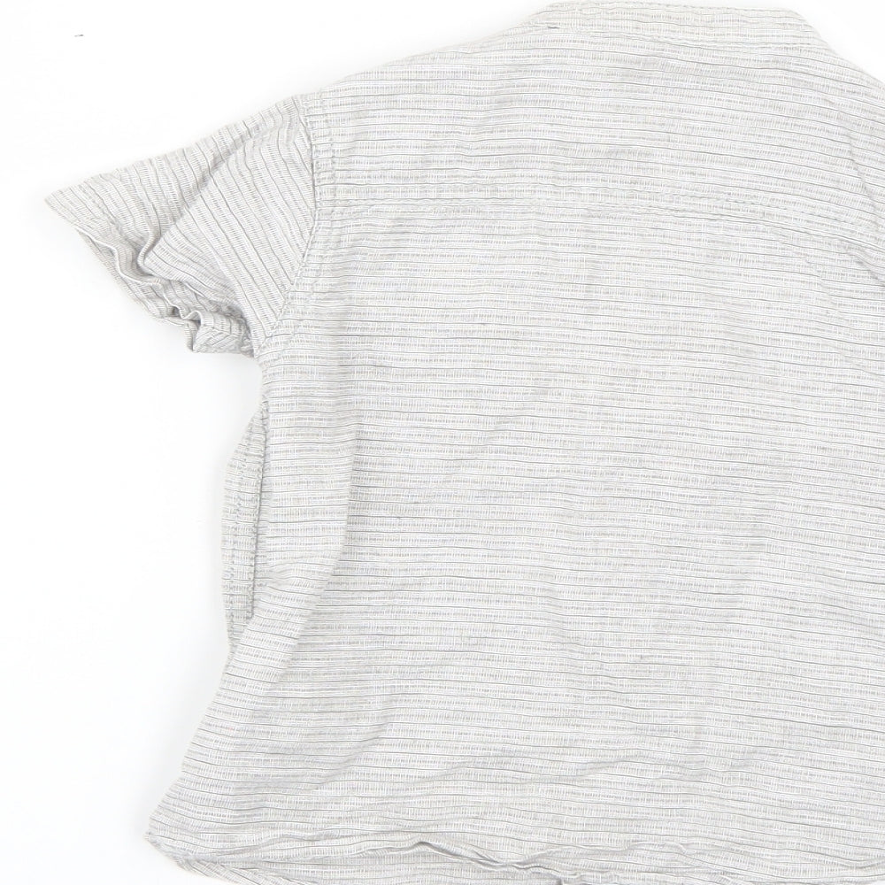 NEXT Boys Grey Striped  Basic Button-Up Size 2-3 Years