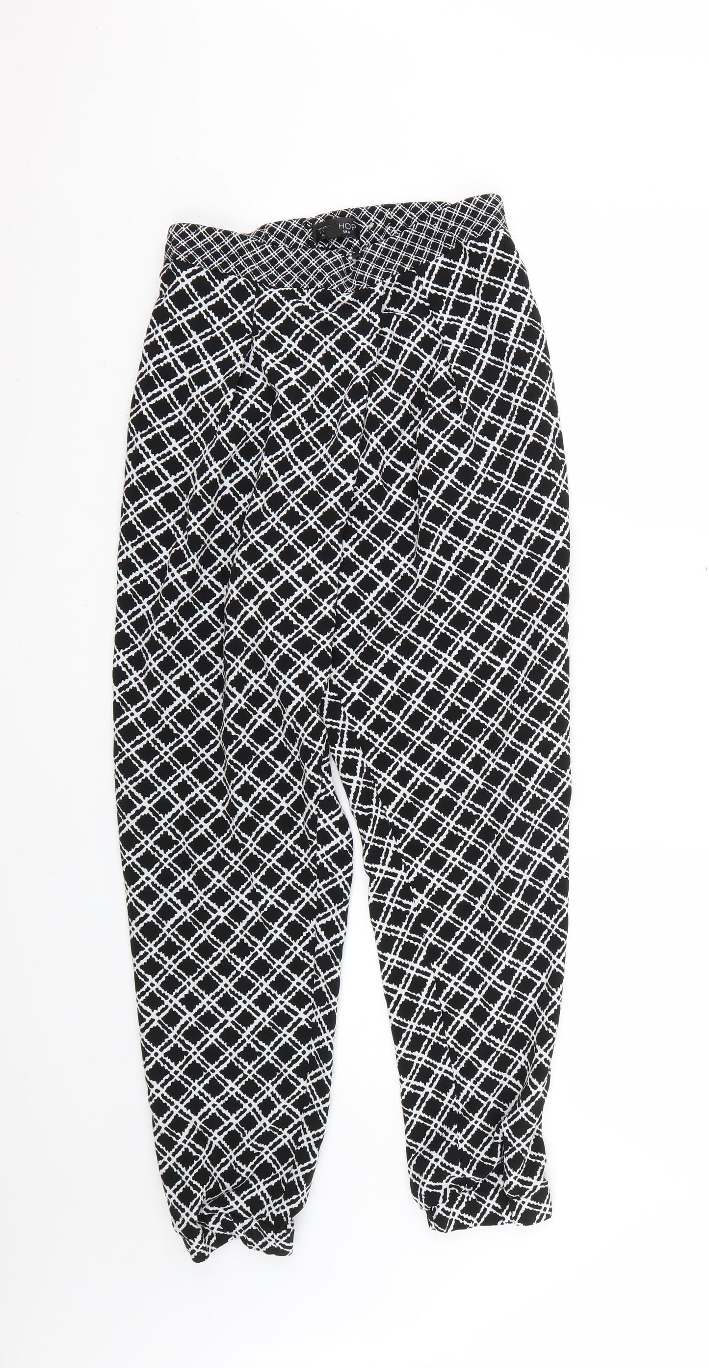 Topshop Womens Multicoloured Geometric  Trousers  Size 6 L24 in