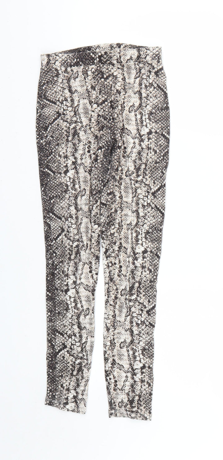 ASOS Womens Multicoloured Animal Print Jegging Leggings Size 6 L23 in