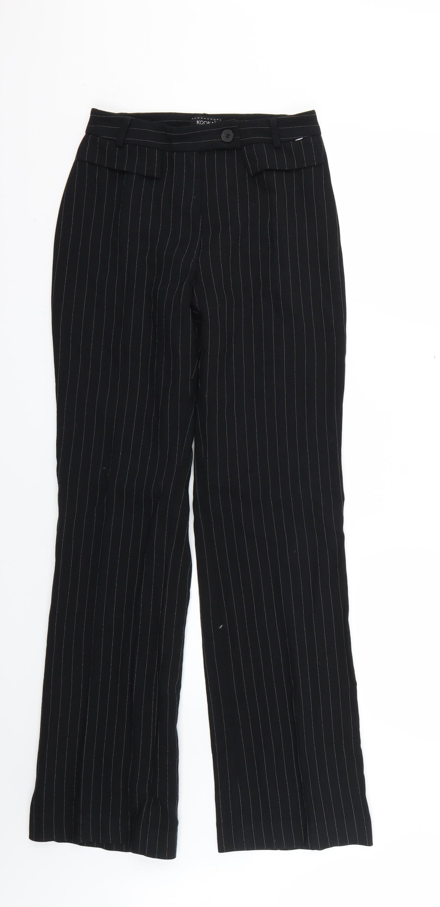 Kookai Womens Black Striped   Trousers Size 8 L28 in