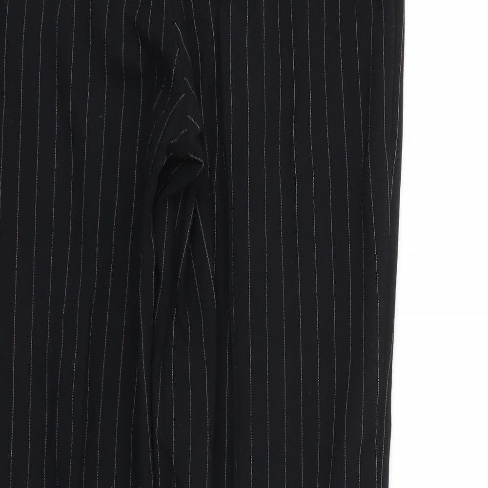 Kookai Womens Black Striped   Trousers Size 8 L28 in