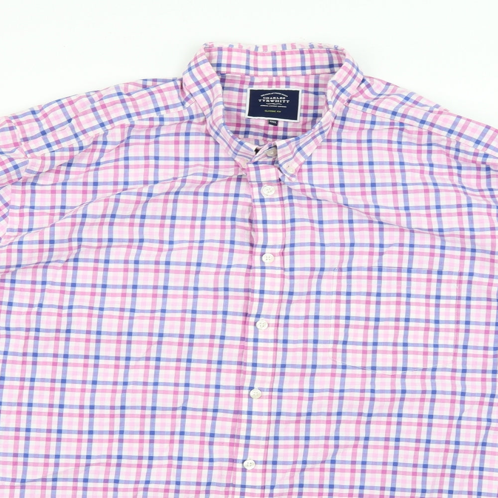 Charles Tyrwhitt Mens Multicoloured Check   Button-Up Size 3XL