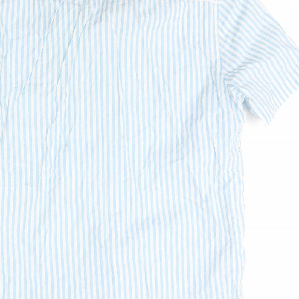 H&M  Mens Blue Striped   Dress Shirt Size M