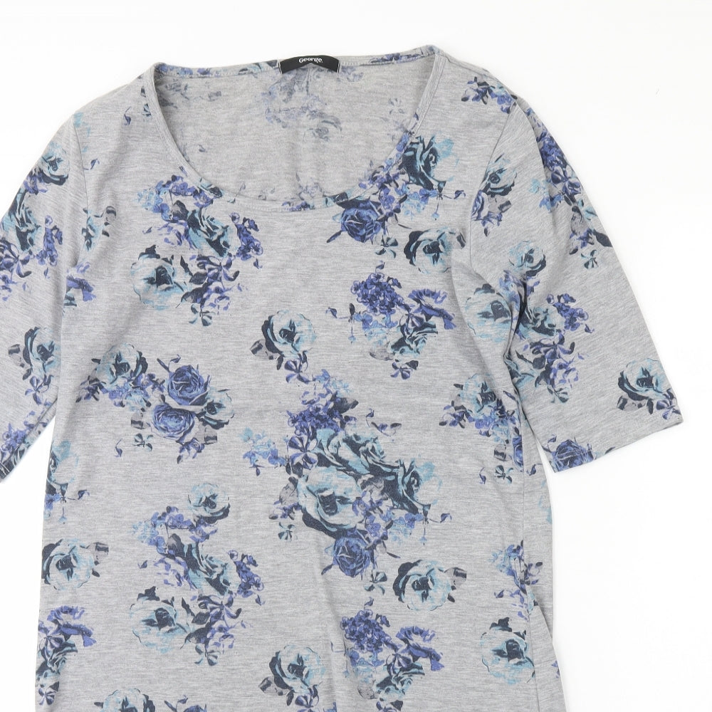 George Womens Grey Floral  Cami Dress Size 14