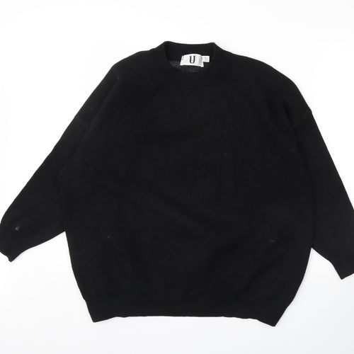 U Womens Black   Pullover Jumper One Size  - Angel wings