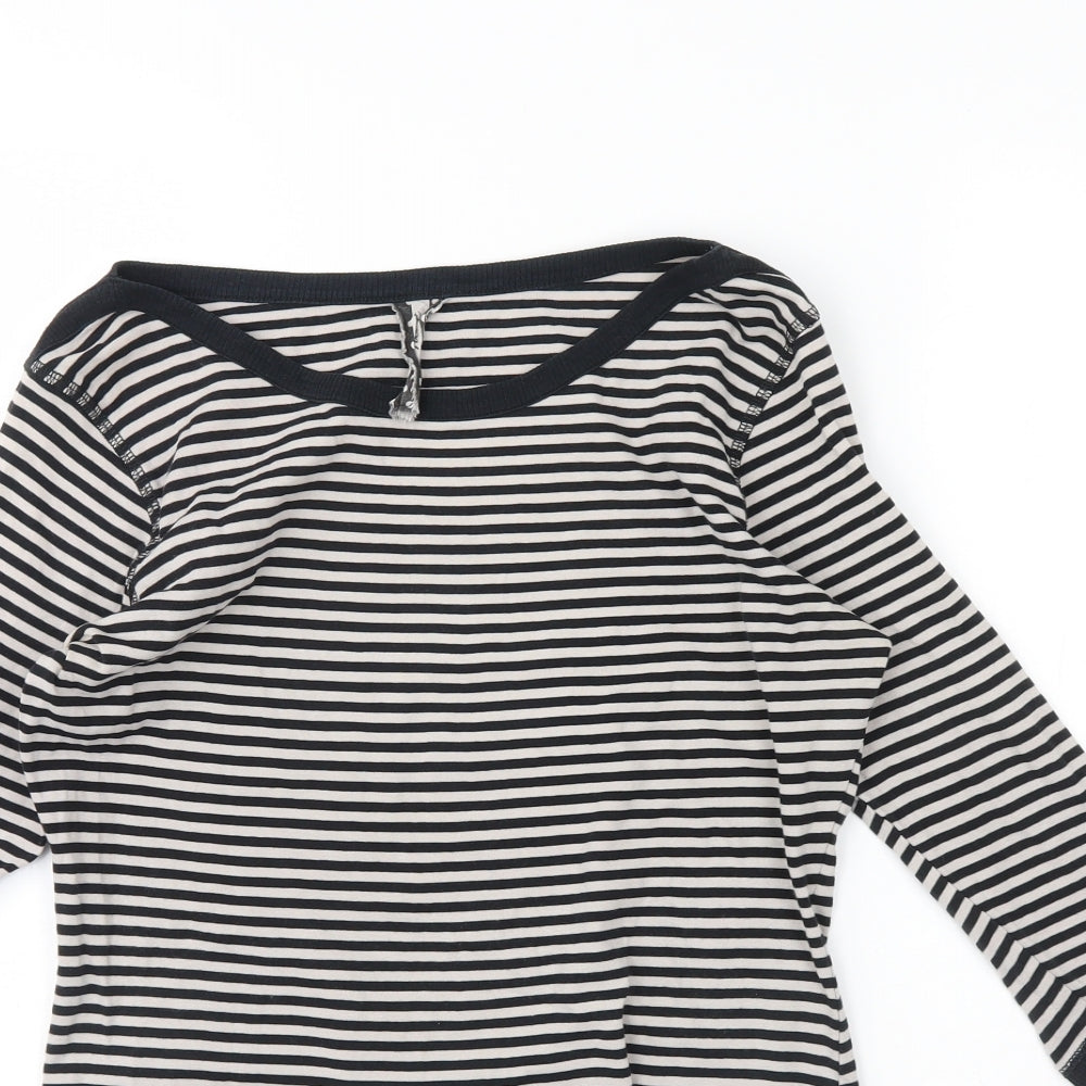 NEXT Womens Black Striped  Pullover Jumper Size 14