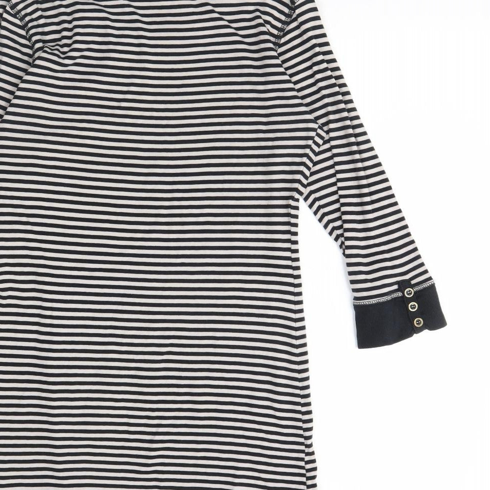 NEXT Womens Black Striped  Pullover Jumper Size 14