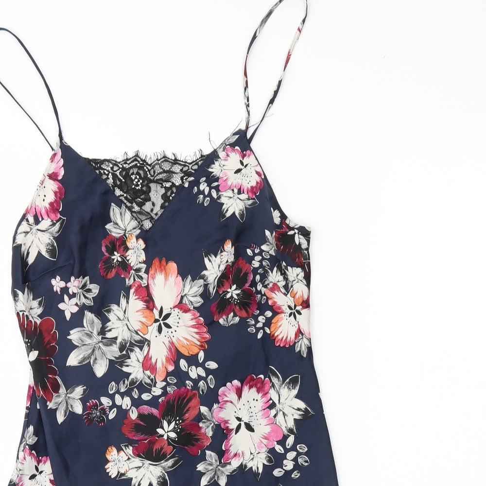 Secret Posessions Womens Blue Floral  Cami Dress Size 10