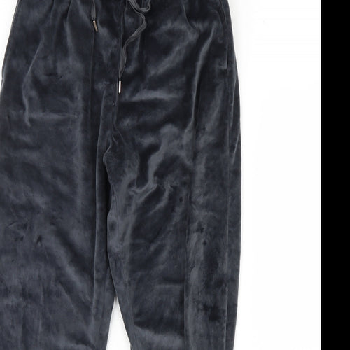 F&F Womens Grey  Velour Jogger Trousers Size 12 L29 in