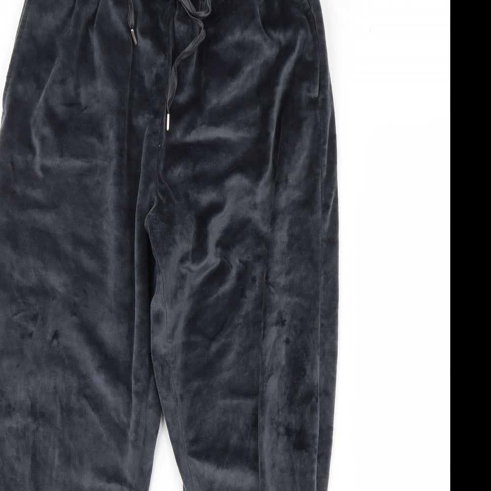 F&F Womens Grey  Velour Jogger Trousers Size 12 L29 in