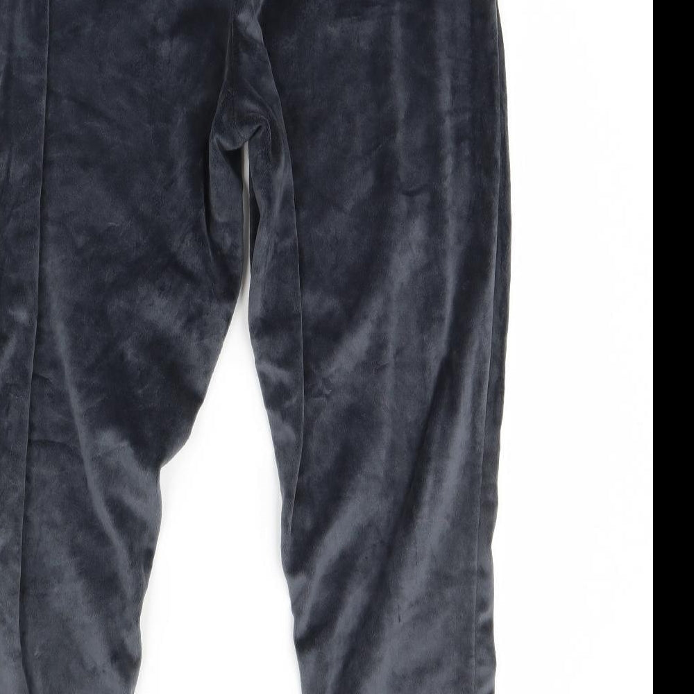 F&F Womens Grey  Velour Jogger Trousers Size 12 L29 in