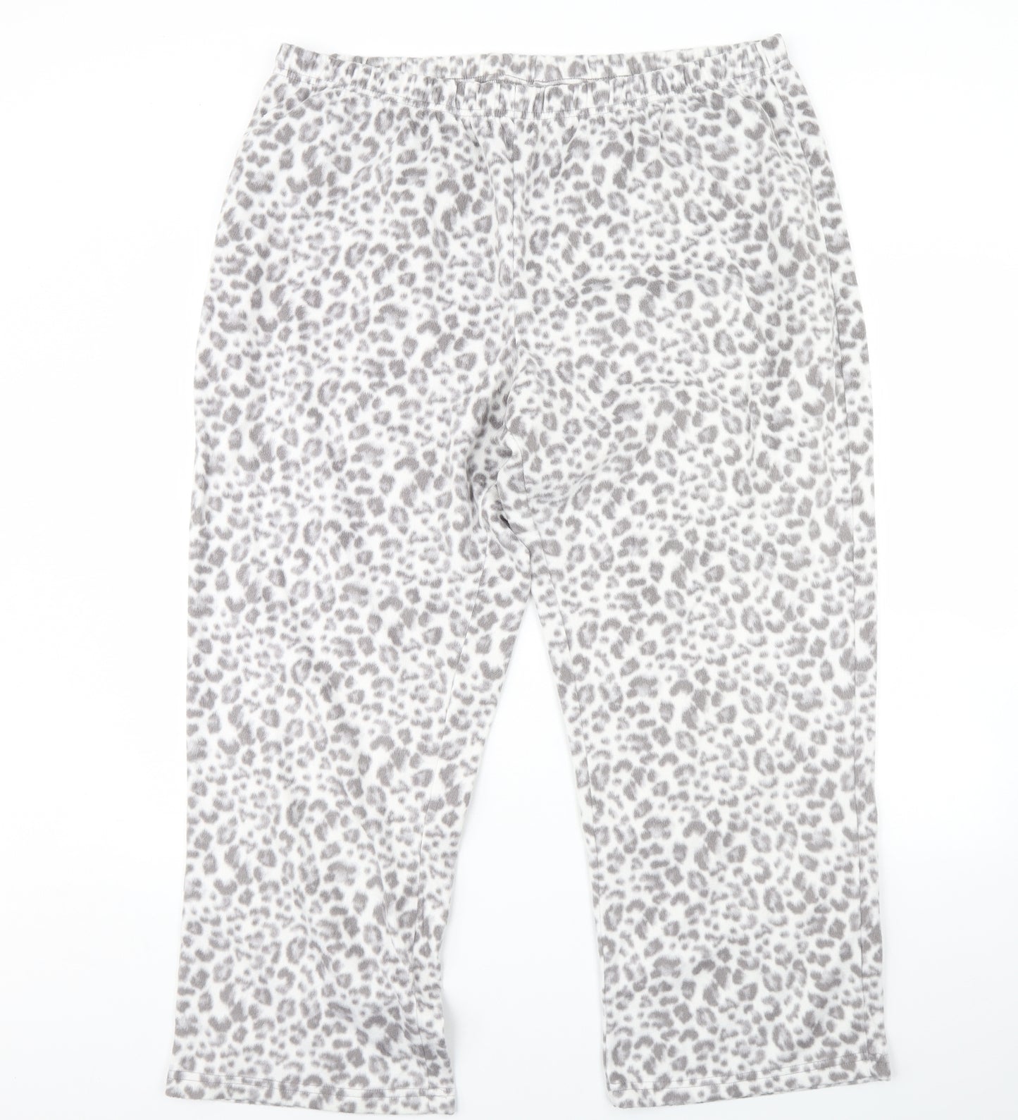 George Womens Grey Animal Print Fleece Cami Pyjama Pants Size 20