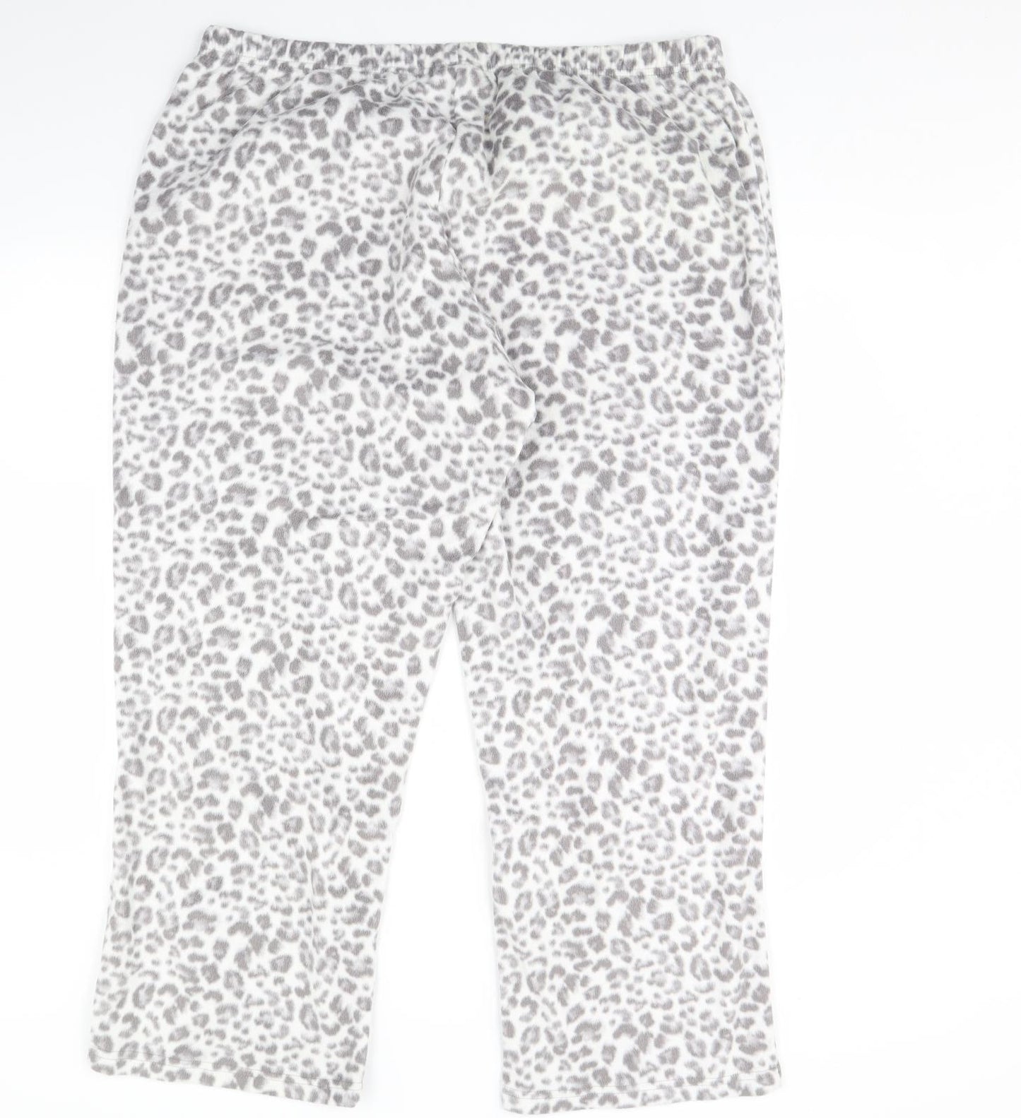 George Womens Grey Animal Print Fleece Cami Pyjama Pants Size 20
