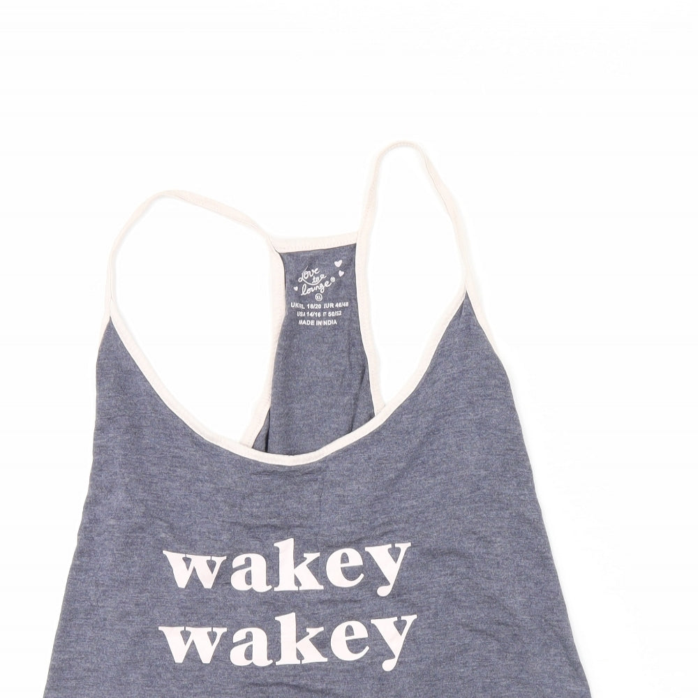 Love to lounge Womens Blue Solid  Cami Pyjama Top Size XL