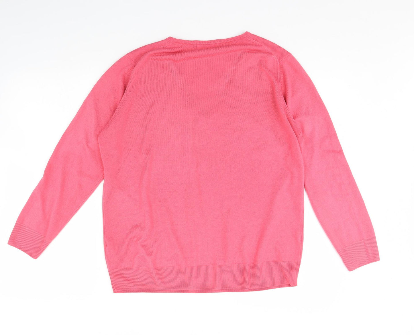 M&s Womens Pink   Pullover Jumper Size 16