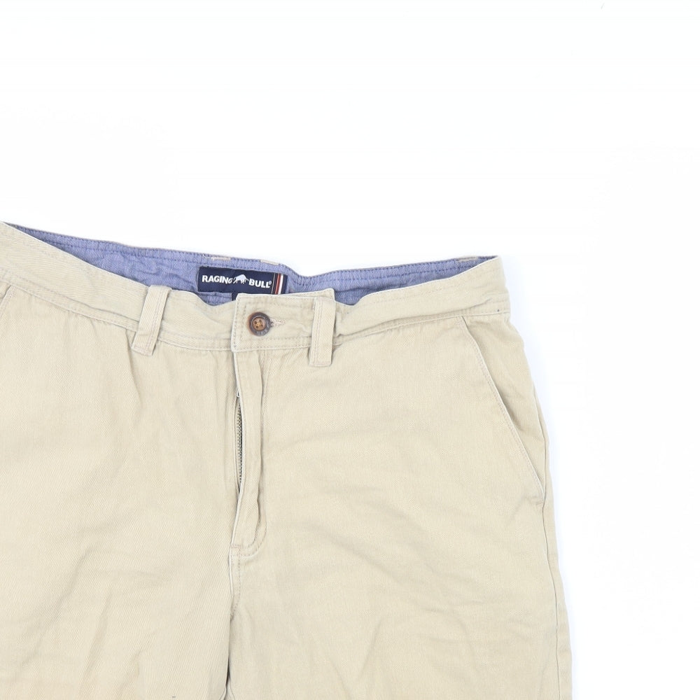 Raging bull Mens Beige   Chino Shorts Size 34