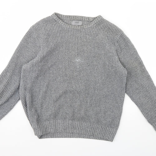 M&s Mens Grey   Pullover Jumper Size L