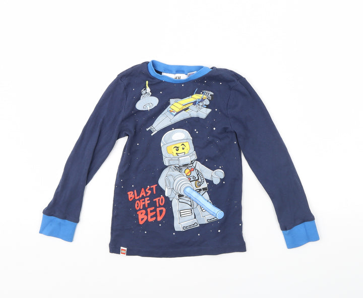 H&M Boys Blue Basic T-Shirt Size 4 Years - Lego