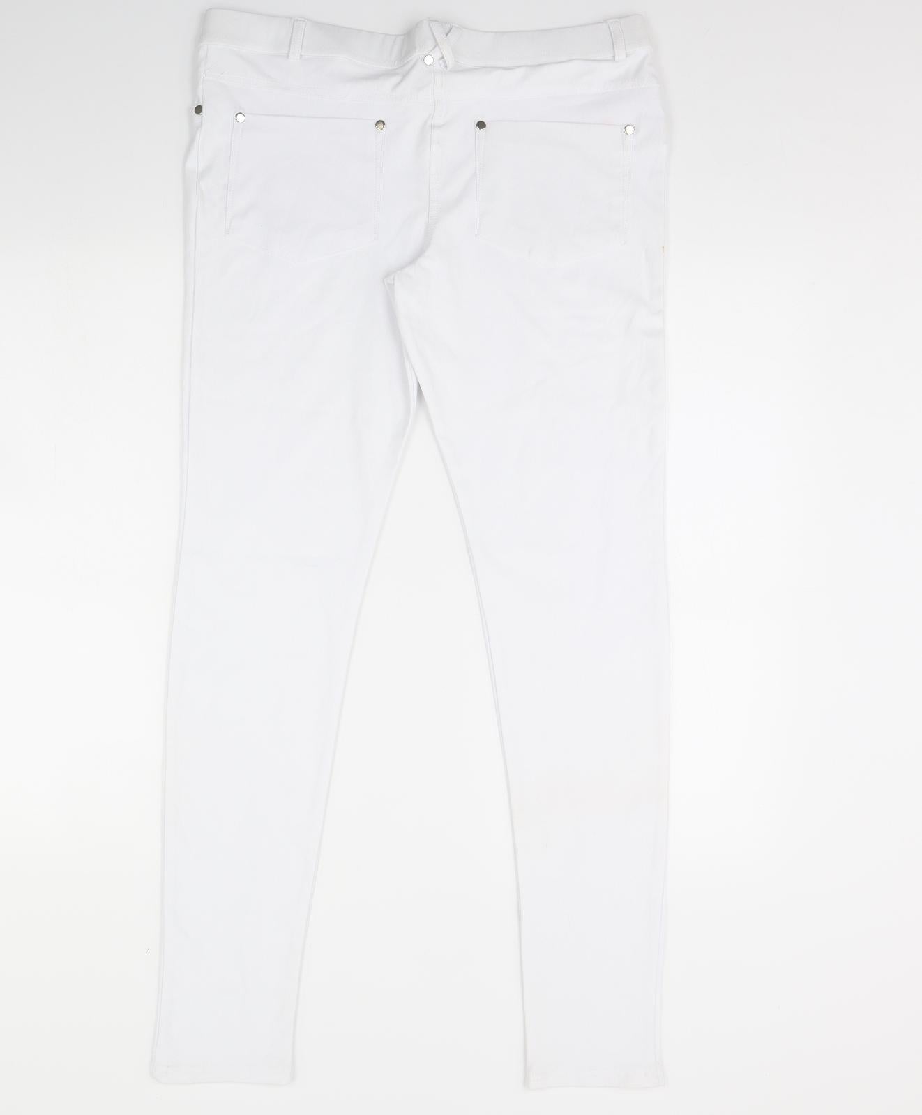 Select Womens White  Denim Skinny Jeans Size 16 L30 in