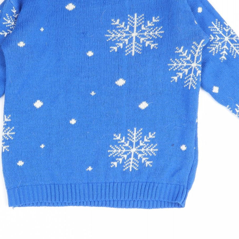 Style Girls Blue   Pullover Jumper Size 9 Years  - Christmas jumper