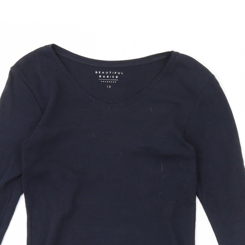Peacocks Womens Blue   Basic T-Shirt Size 10