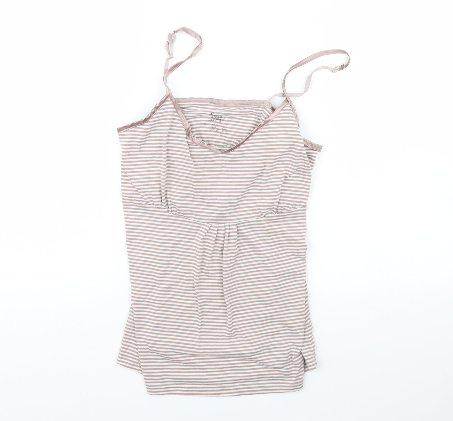 Love to lounge Womens Brown Striped  Cami Pyjama Top Size 14