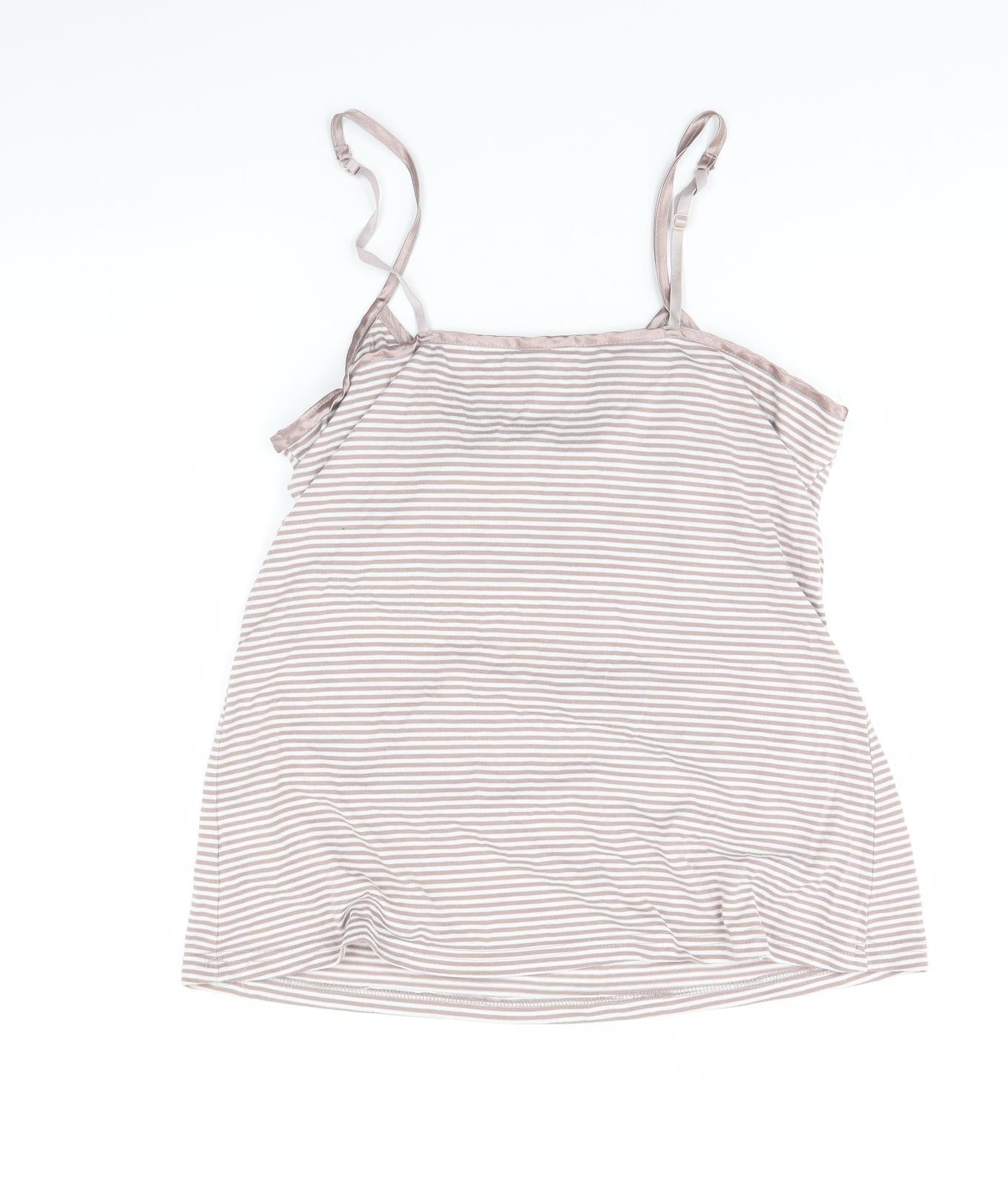 Love to lounge Womens Brown Striped  Cami Pyjama Top Size 14