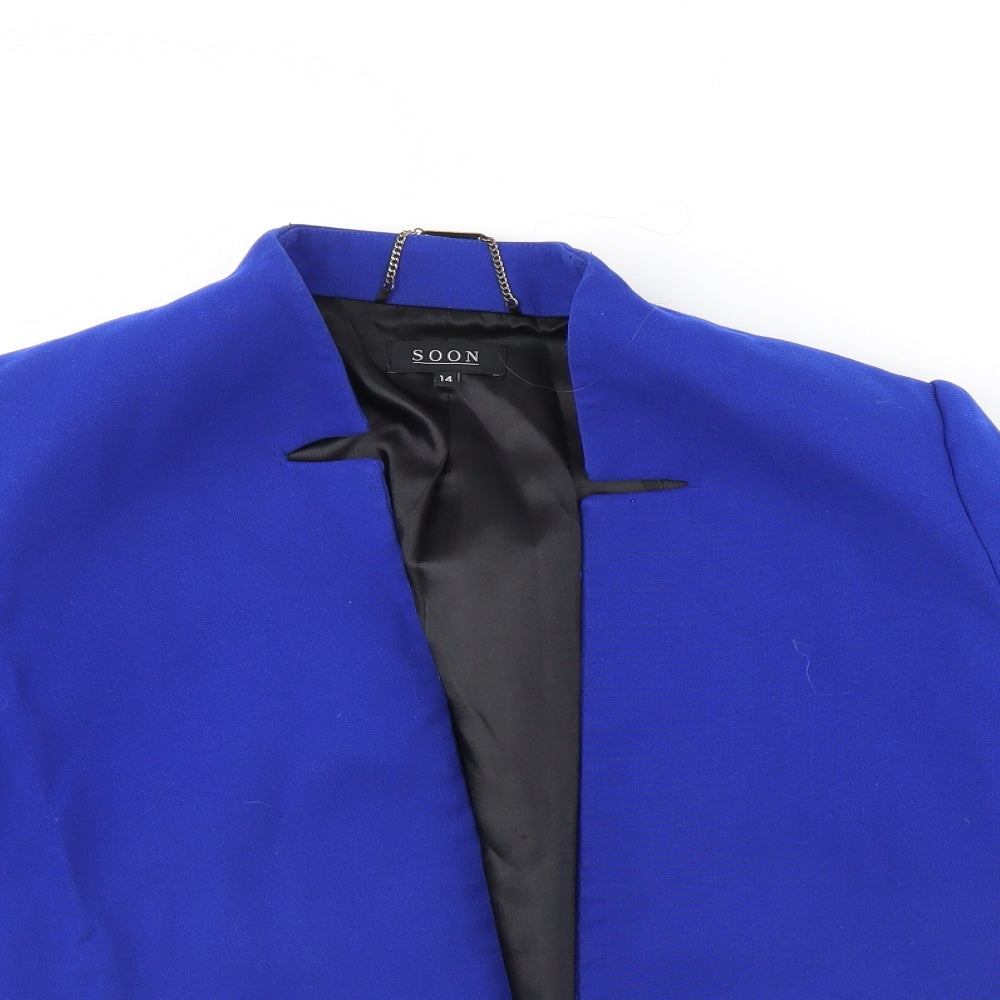 Soon Womens Blue   Jacket  Size 14  - Shoulder Pads